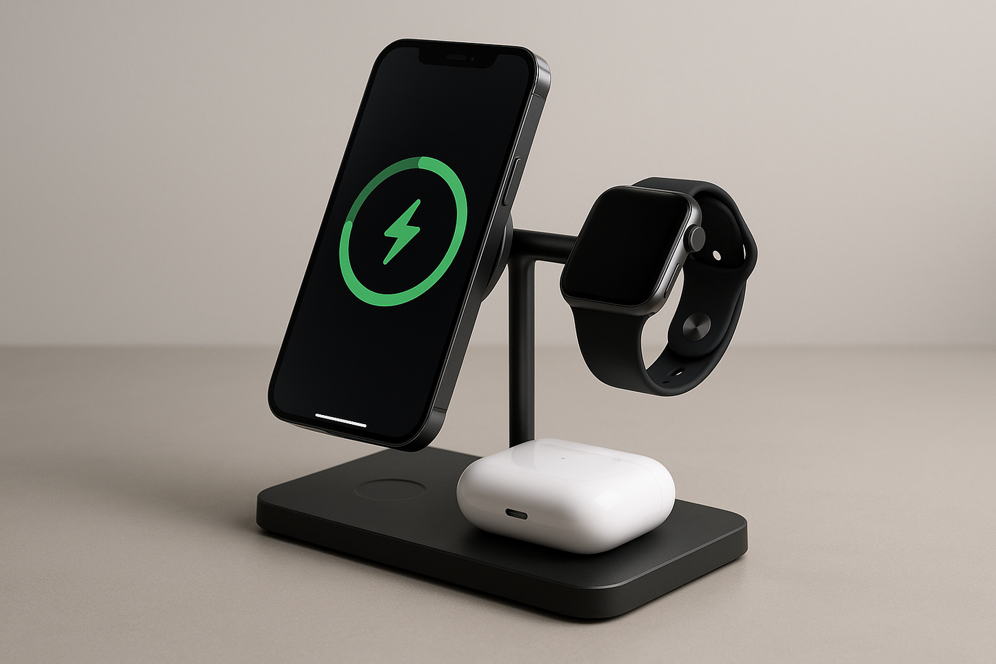 3-in-1 MagSafe Charging Station — Magnetic Wireless Charging for iPhone, AirPods & Apple Watch