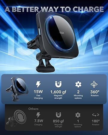 Magnetic Car Charger Mount (15W)